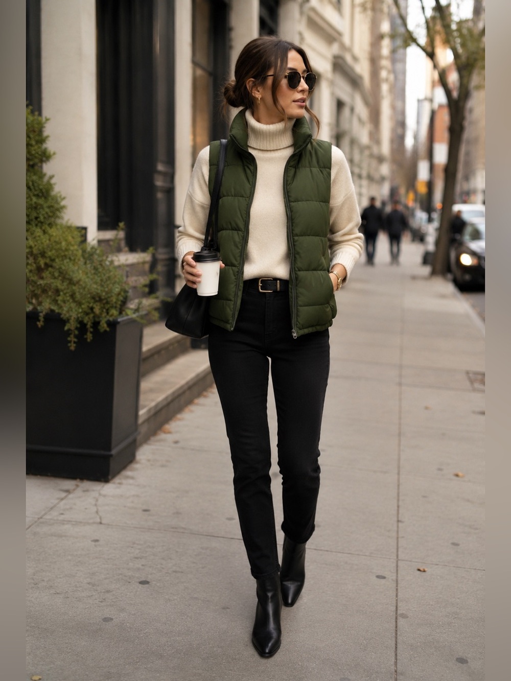 OLD NAVY Women's Olive Green Puffer Vest L